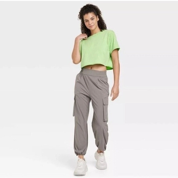 JoyLab Cargo‎ Pants Joggers High Waist Athleisure Pockets Brown Medium Casual - Picture 1 of 11